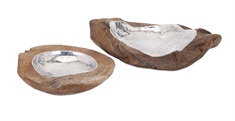 Abaco Teak and Aluminum Bowls - Set of 2