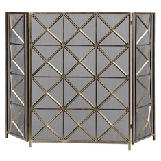 Akiva Champagne Fireplace Screen