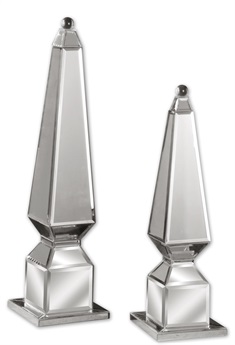 Alanna Mirrored Finials, Set/2