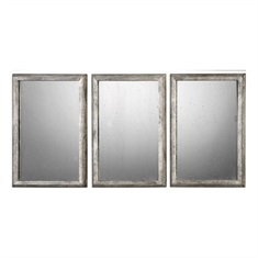 Alcona Antiqued Silver Mirrors S/3