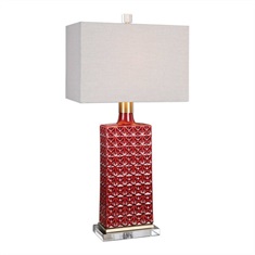 Alimos Glazed Red Ceramic Lamp