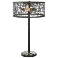 Alita Black Drum Shade Lamp