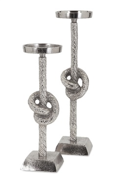 Aluminum Rope Candleholders - Set of 2
