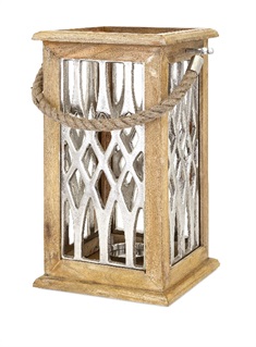 Ansley Large Wood and Aluminum Lantern