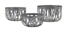 Arlene Galvanized Baskets - Set of 3