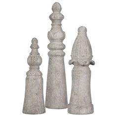 Asmund Aged Ivory Finials S/3