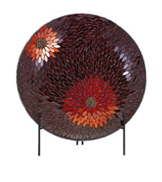 Autumn Flower Mosaic Charger and Stand