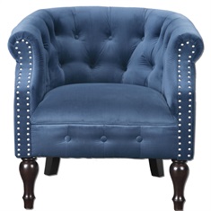 Aviana Blue Velvet Armchair