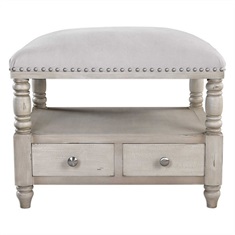 Bailor White Canvas Bench