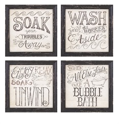 Bath Time Wall Décor - Ast 4