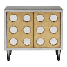 Bea Antiqued Silver Accent Cabinet