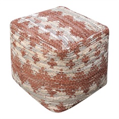 Beige/Brown Rewa Pouf
