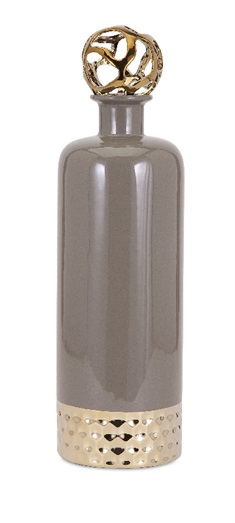Beth Kushnick Large Gray Ceramic Bottle