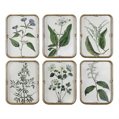 Blue Floral Art Collection S/6