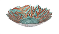Blue Sea Fan Glass Bowl