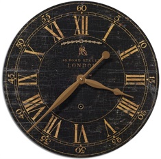 Bond Street 18" Black Wall Clock