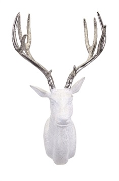 Bowen White and Silver Deer Wall Mount