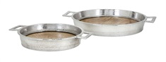 Brice Wood and Aluminum Trays - Set of 2