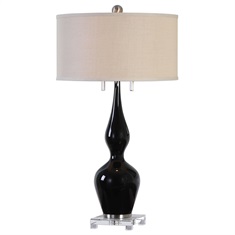 Burilda Black Glass Table Lamp