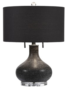 Canelo Distressed Black Glass Lamp