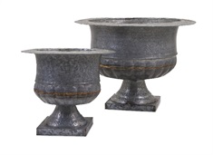 Carey Galvanized Urns - Set of 2