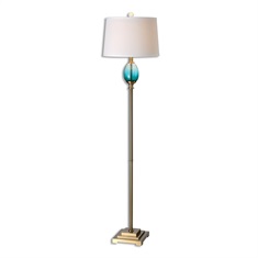 Cavaillon Blue-Green Glass Floor Lamp