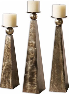 Cesano Bronze Candleholders, Set/3