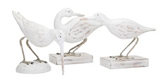Coastal Carved Wood Seabirds - Set of 3