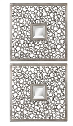 Colusa Squares Silver Mirror Set/2