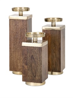 Concepts Eden Wood Candleholders - Set of 3