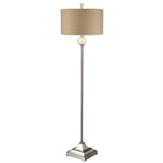 Crisfield Ivory Marble & Nickel Floor Lamp
