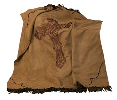 Crosses Embroidered Cross Throw with Barbwire
