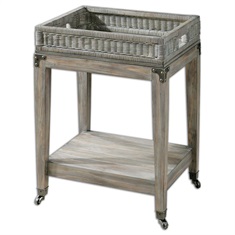 Davaughn Wooden Serving Cart