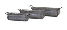 Deann Galvanized Planters with Brass Accent - Set of 3