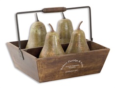 Decorative Pears In Basket Set/5