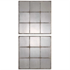 Derowen Squares Antique Mirrors S/2
