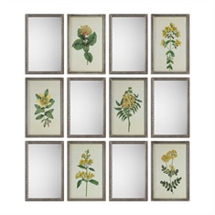 Diamond Florals And Mirrors Set S/12