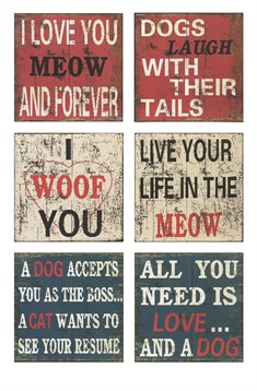 Dogs Wall Décor - Ast 6