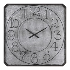 Dominic Galvanized Metal Wall Clock