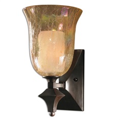 Elba 1 Light Crackled Glass Wall Sconce
