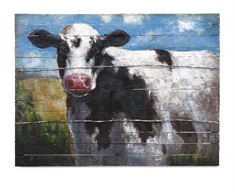 Ella Elaine Lester Cow Oil Painting