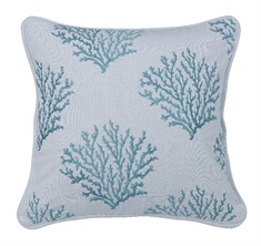 Embroidered Coral Pillow