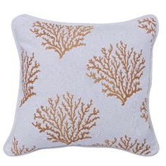Embroidered Coral Pillow