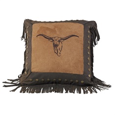 Caldwell Embroidered Steer Pillow