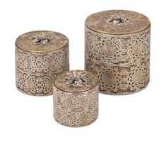 Emerson Pierced Boxes with Lids - Set of 3