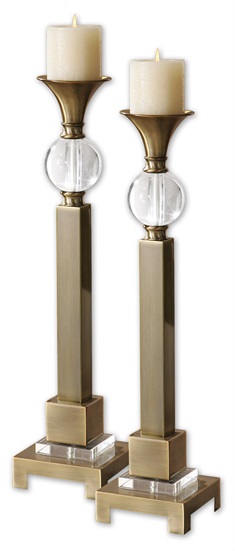 Euron Coffee Bronze Candleholders, Set/2