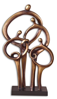 Family Connections Dark Bronze Sculpture