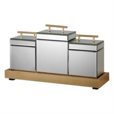 Faustina Mirrored Boxes And Tray S/4