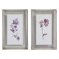 Floral Watercolors Art, S/2