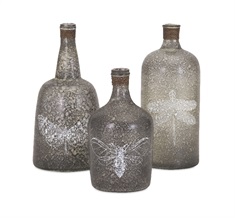 Folly Glass Bottles - Set of 3